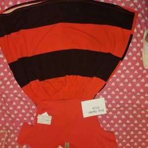 Large NWT Lularoe Amelia. Orange and black stripes